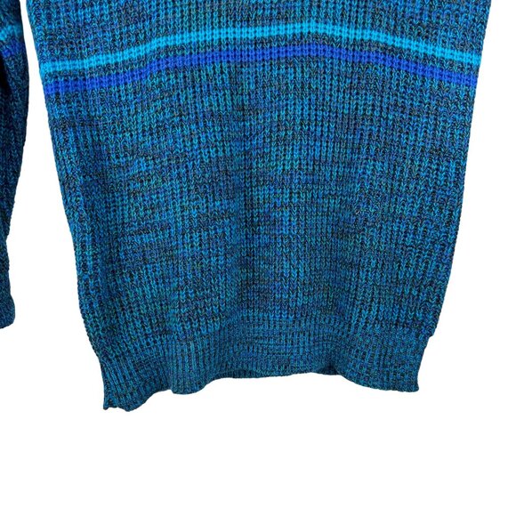 Ivy Club Mens Striped Sweater Big 2X Blue Black Crewneck Long Sleeve Knit - Picture 5 of 9